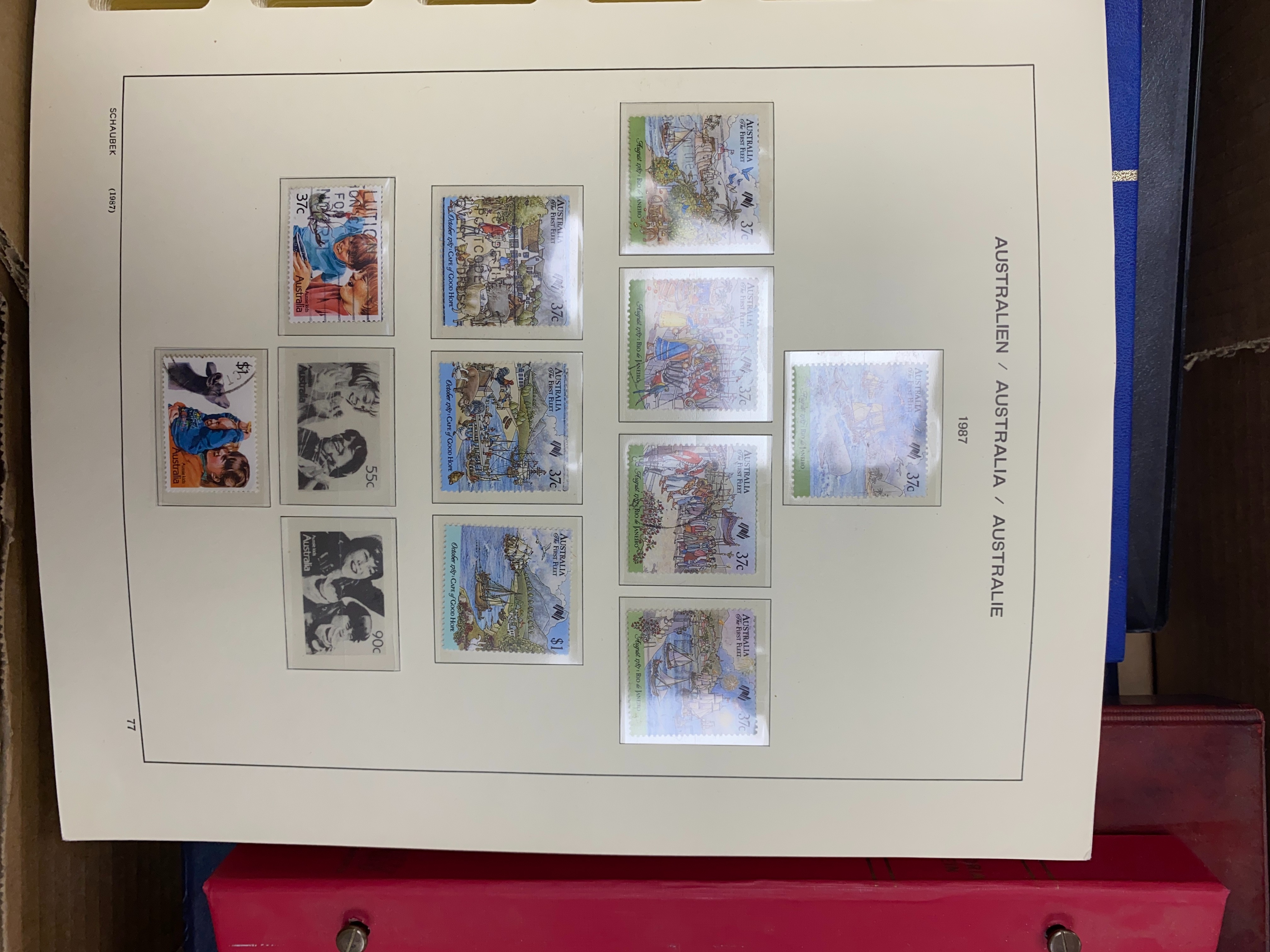 A stamp collection in albums with Great Britain including Decimal Mint, British Commonwealth, Hong Kong, India and Malaya